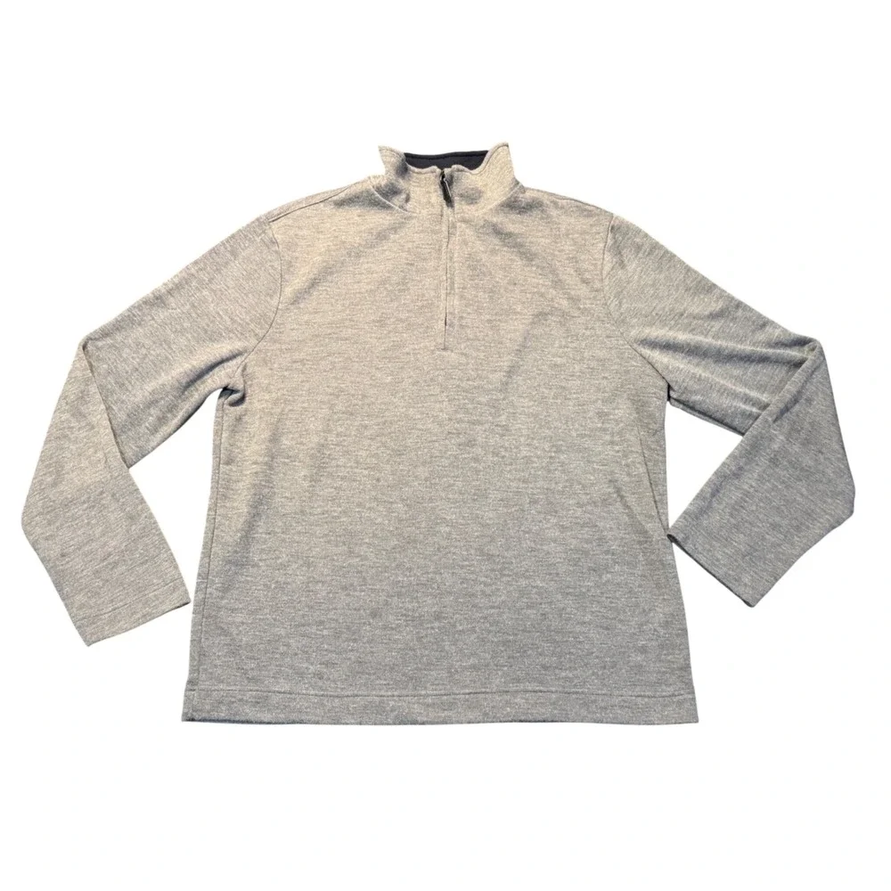 Banana Republic Quarter Zip Pullover Gray Casual Night‎ Out Long Sleeve XL Mens